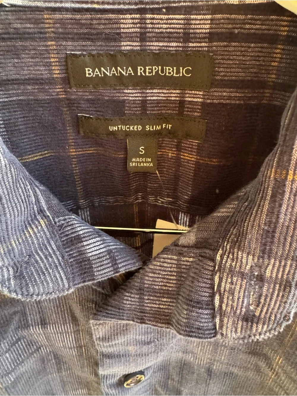 Banana Republic Men's Blue Plaid Button-Up Jacket corduroy Size Small